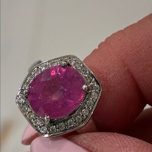 Pink sapphire 925 Silver Ring